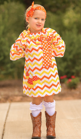 Candy Corn Chevron Dress