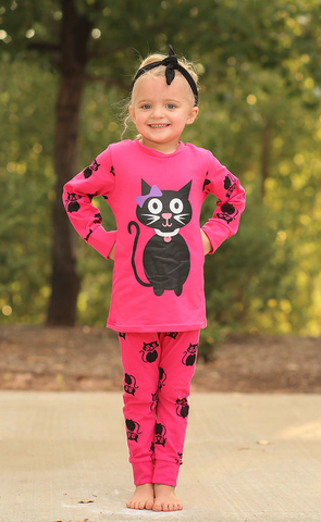 Hot Pink Cat Pajamas Set