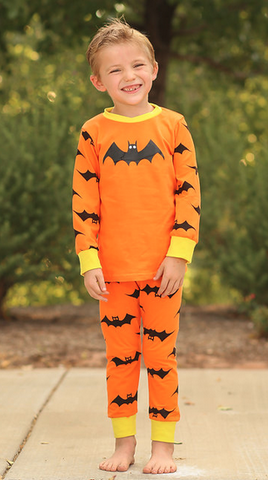 Orange Bat Pajamas Set