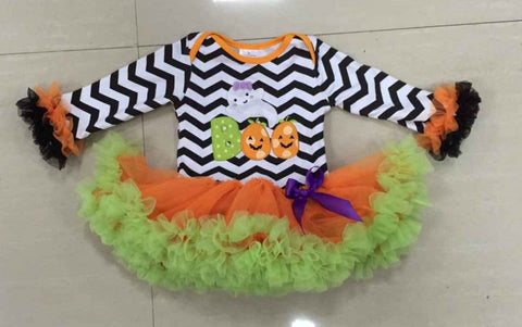 BOO Black Chevron Onesie Tutu