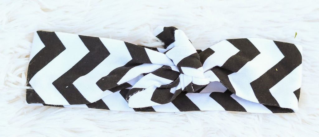 Black Chevron Head Wrap Headband