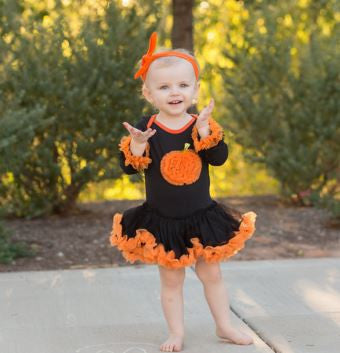 Black Orange Ruffle Onesie Tutu