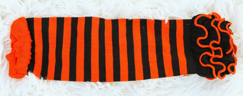 Black Orange Stripe Leg Warmers