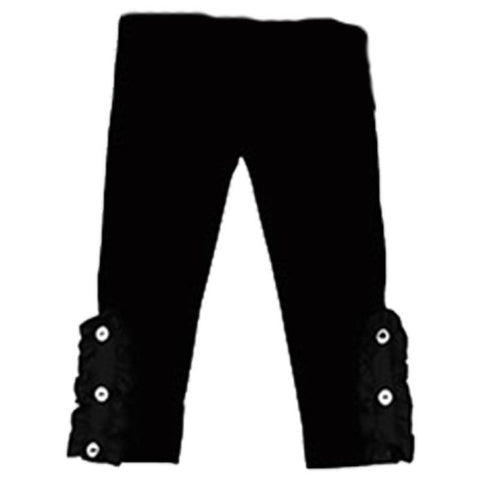 Black Pants White Button Ruffle