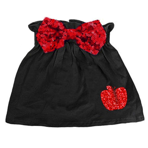 Black Red Apple Skirt Sequin Bow