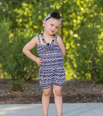 Black White Aztec Romper