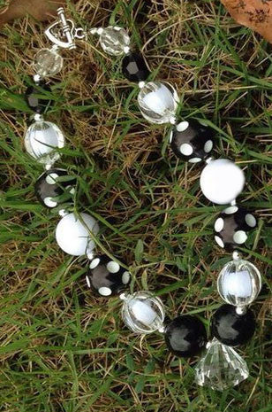 Black White Diamond Necklace