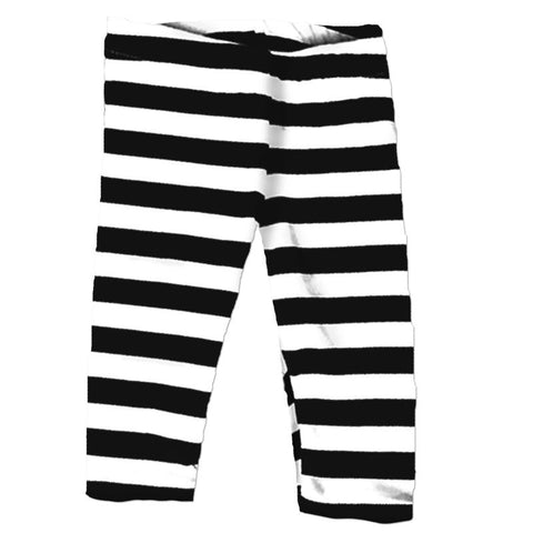 Black White Stripe Capri