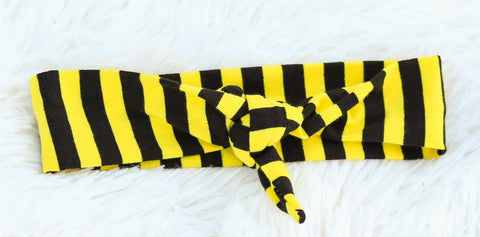 Black Yellow Stripe Head Wrap Headband