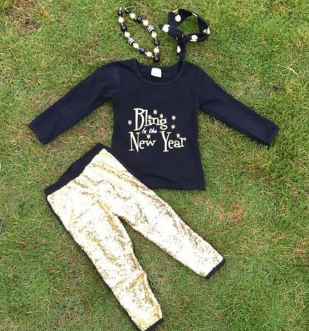 Bling New Year Gold Pant Set