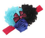 Blue - Black - Pink - Flower Headband