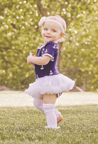 Navy White Anchor Onesie Tutu