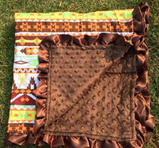 Brown Aztec Brown Minky Blanket