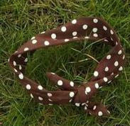 Brown Polka Head Wrap Headband