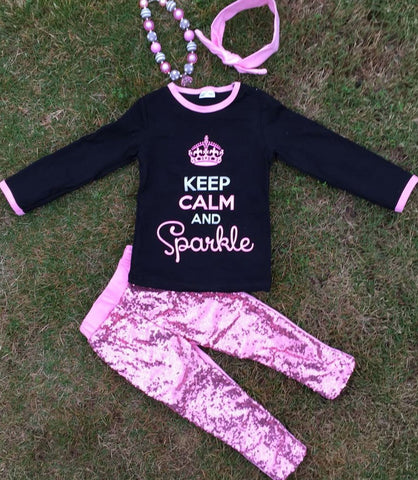 Calm Sparkle Pink Pant Set