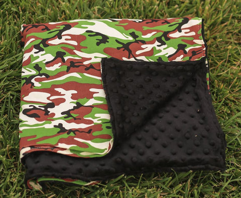 Camo Black Minky Blanket