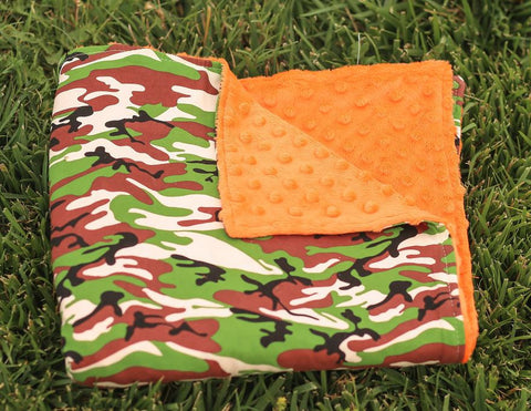 Camo Orange Minky Blanket