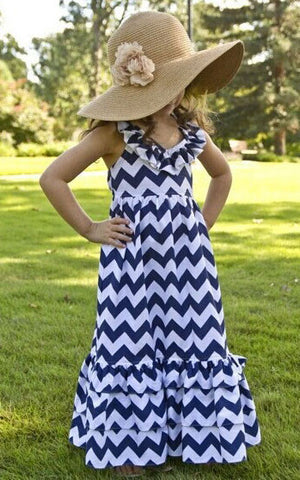 Chevron Ruffle Dress