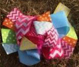 Easter Chevron Polka Hair Bow