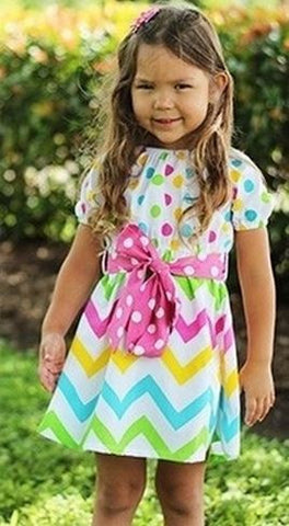 Easter Chevron Polka Dress