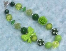 Green Bow Gumball Necklace