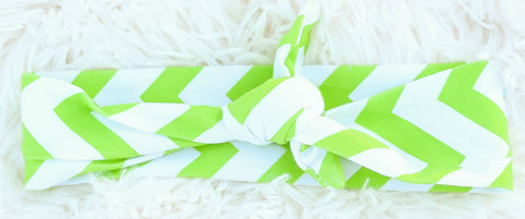 Lime Chevron Head Wrap Headband