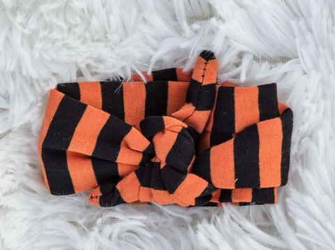 Orange Black Stripe Head Wrap Headband