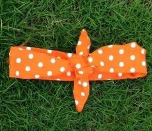 Orange Polka Head Wrap Headband