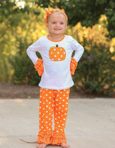 Orange Polka Pumpkin Capri