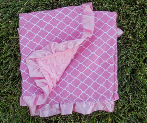 Pink Moroccan Pink Minky Blanket