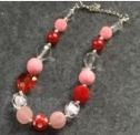 Pink Red White Gumball Necklace