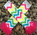 Pink Ruffle Chevron Leg Warmers