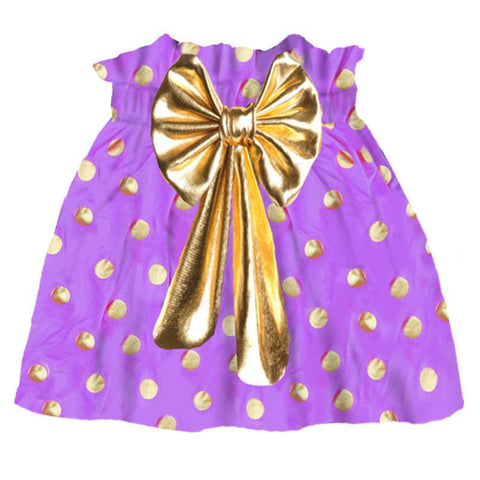 Purple Gold Skirt Polka Dot Bow