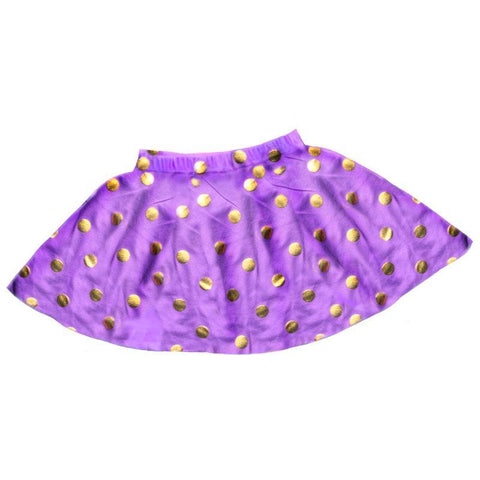 Purple Gold Skirt Polka Dot