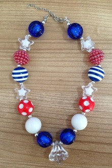 Red Blue White Diamond Necklace