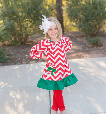 Red Chevron Candy Cane Dress