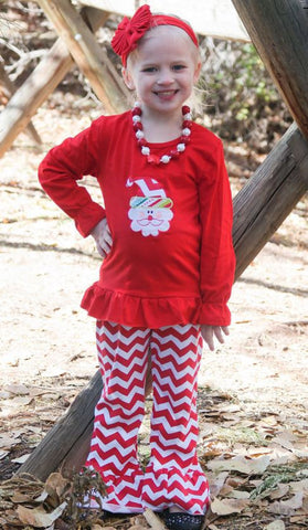 Red Chevron Santa Pant Set