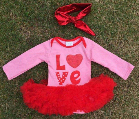 Red LOVE Shine Onesie Tutu