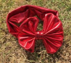 Red Satin Messy Bow Headband