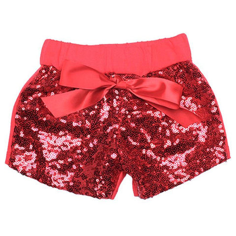 Red Sequin Shorts Bow