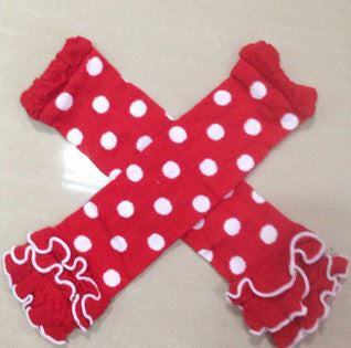 Red White Polka Leg Warmers