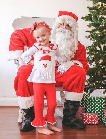 Red White Santa Pant Set