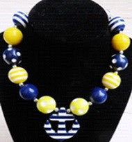 Yellow Blue Anchor Necklace