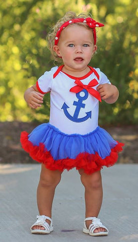 Blue Red Anchor Onesie Tutu