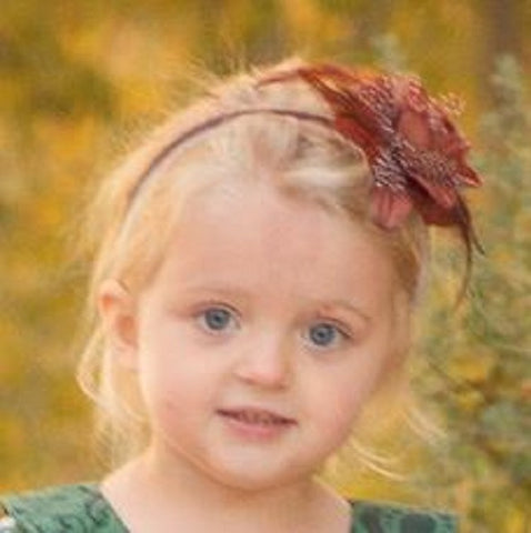 Brown Flower Feather Headband