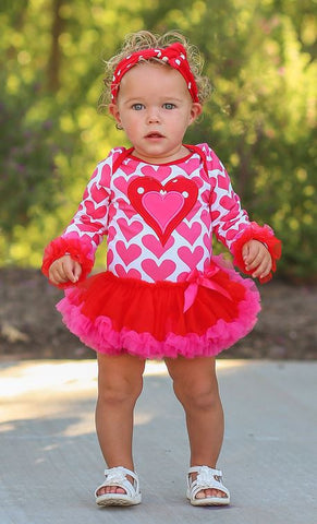 Pink Heart Onesie Tutu