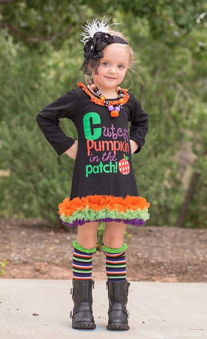 Pumpkin Patch Black Polka Ruffle Dress