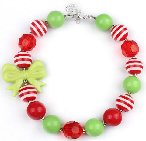 Red - Lime - Christmas - Gumball Necklace