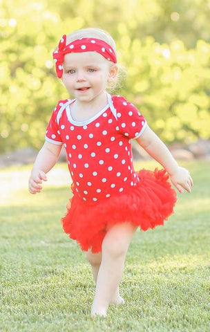 Red White Polka Onesie Tutu